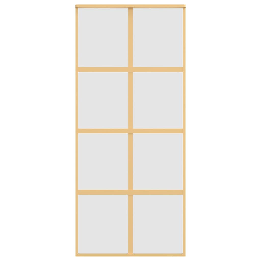 vidaXL Sliding Door Gold 90x205 cm Frosted ESG Glass and Aluminium