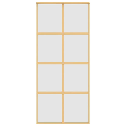 vidaXL Sliding Door Gold 90x205 cm Frosted ESG Glass and Aluminium