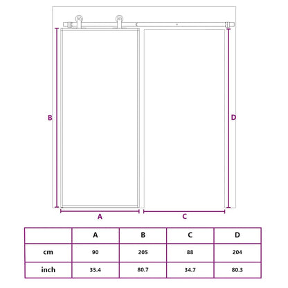 vidaXL Sliding Door Gold 90x205 cm Frosted ESG Glass and Aluminium
