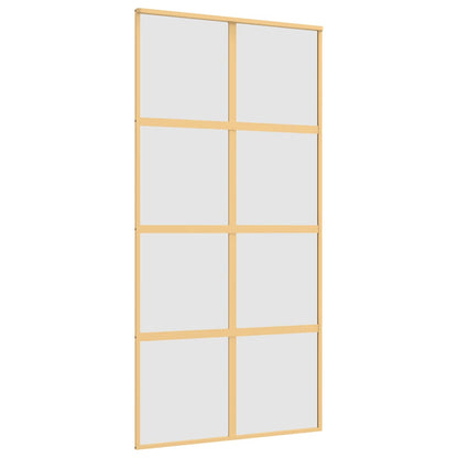 vidaXL Sliding Door Gold 102.5x205 cm Frosted ESG Glass and Aluminium