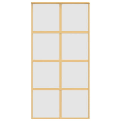 vidaXL Sliding Door Gold 102.5x205 cm Frosted ESG Glass and Aluminium