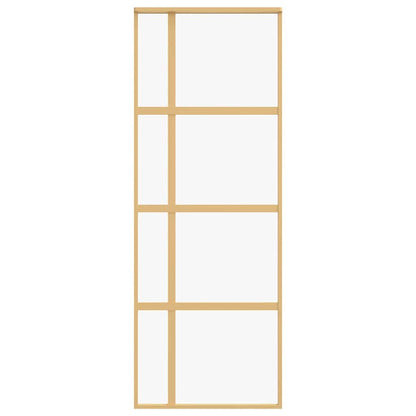 vidaXL Sliding Door Gold 76x205 cm Clear ESG Glass and Aluminium