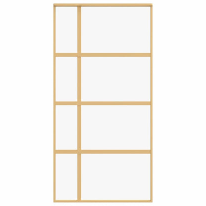 vidaXL Sliding Door Gold 102.5x205 cm Clear ESG Glass and Aluminium