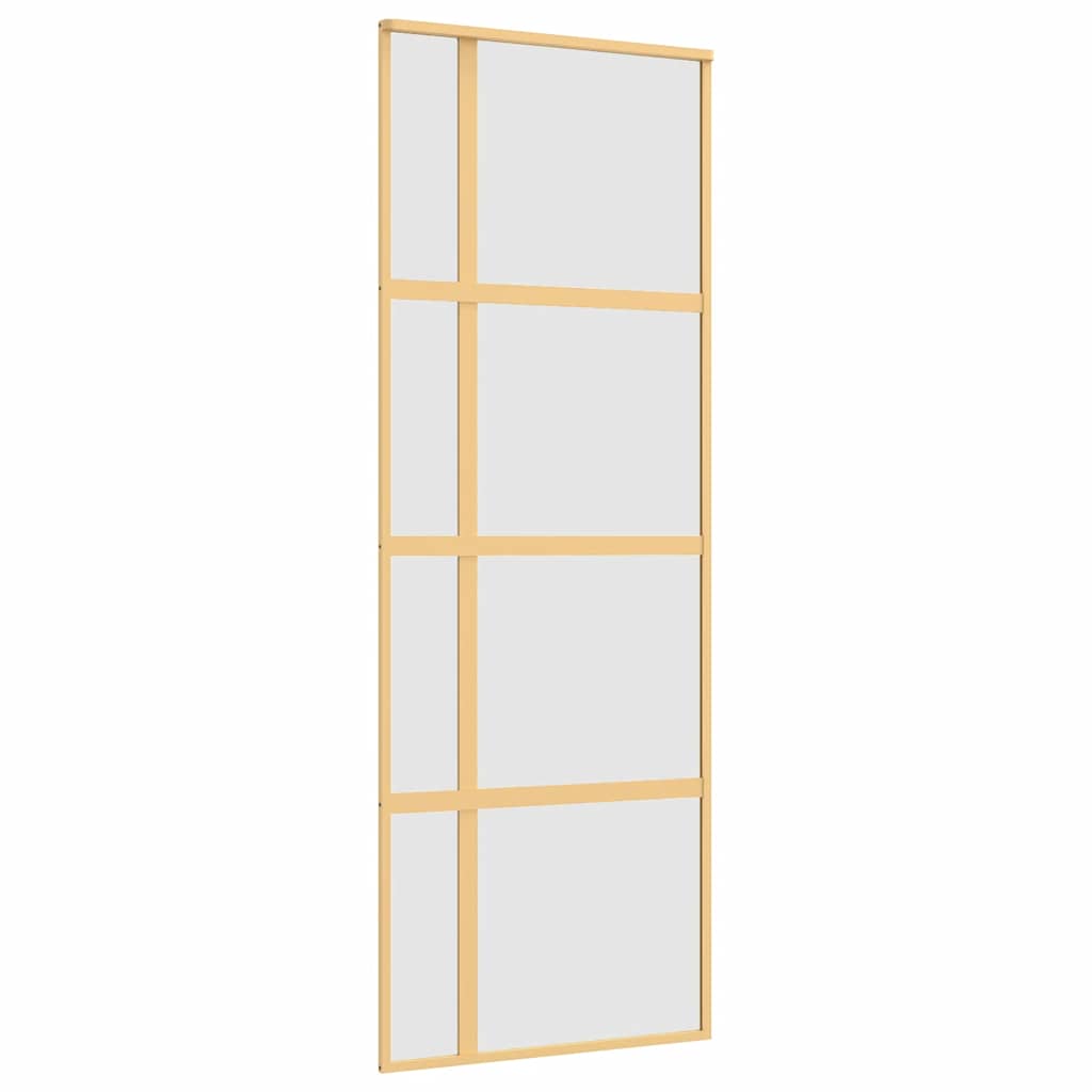 vidaXL Sliding Door Gold 76x205 cm Frosted ESG Glass and Aluminium