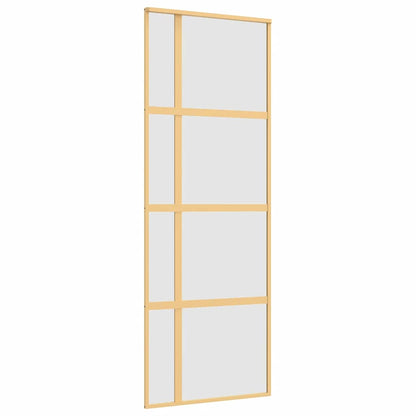 vidaXL Sliding Door Gold 76x205 cm Frosted ESG Glass and Aluminium
