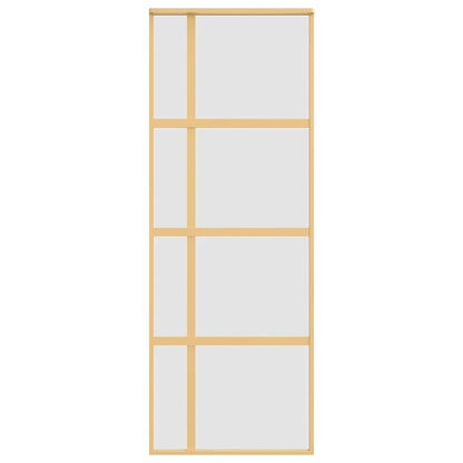 vidaXL Sliding Door Gold 76x205 cm Frosted ESG Glass and Aluminium