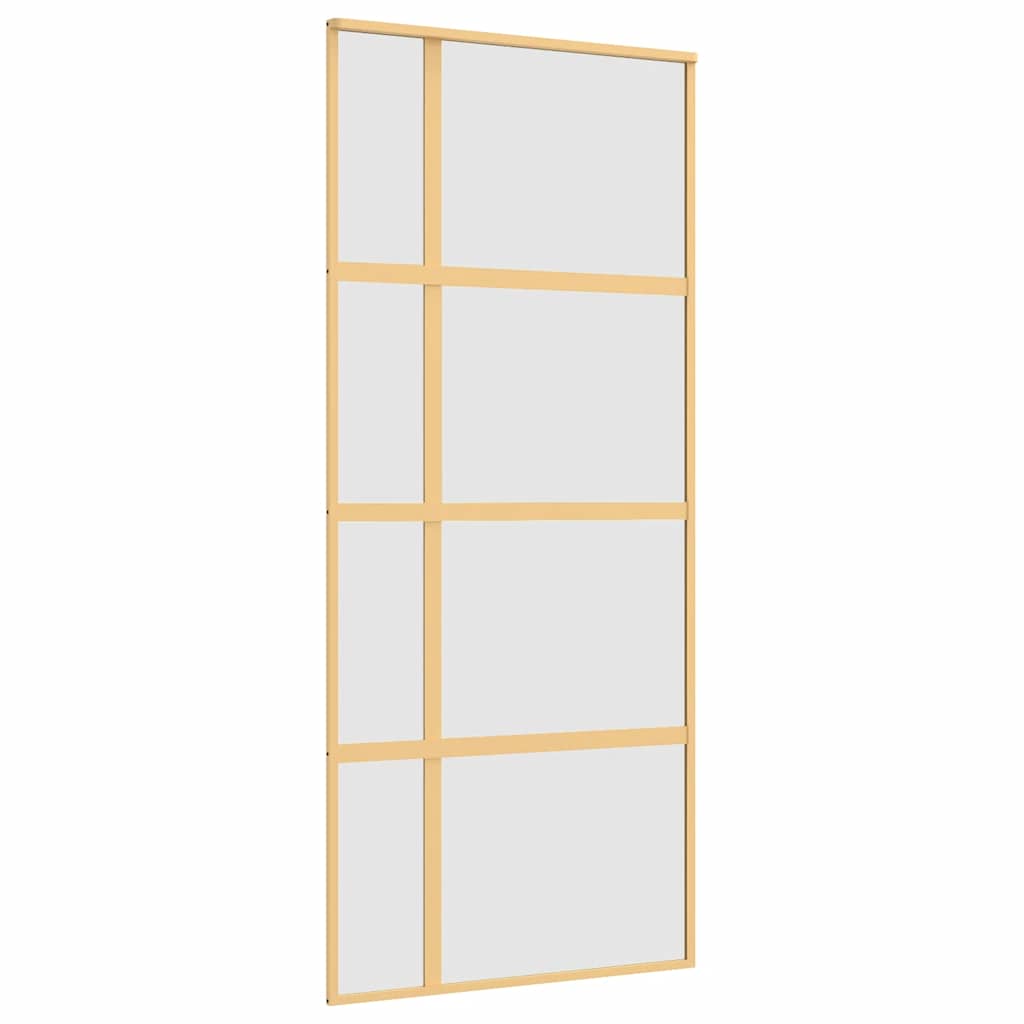 vidaXL Sliding Door Gold 90x205 cm Frosted ESG Glass and Aluminium