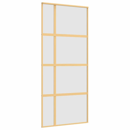 vidaXL Sliding Door Gold 90x205 cm Frosted ESG Glass and Aluminium