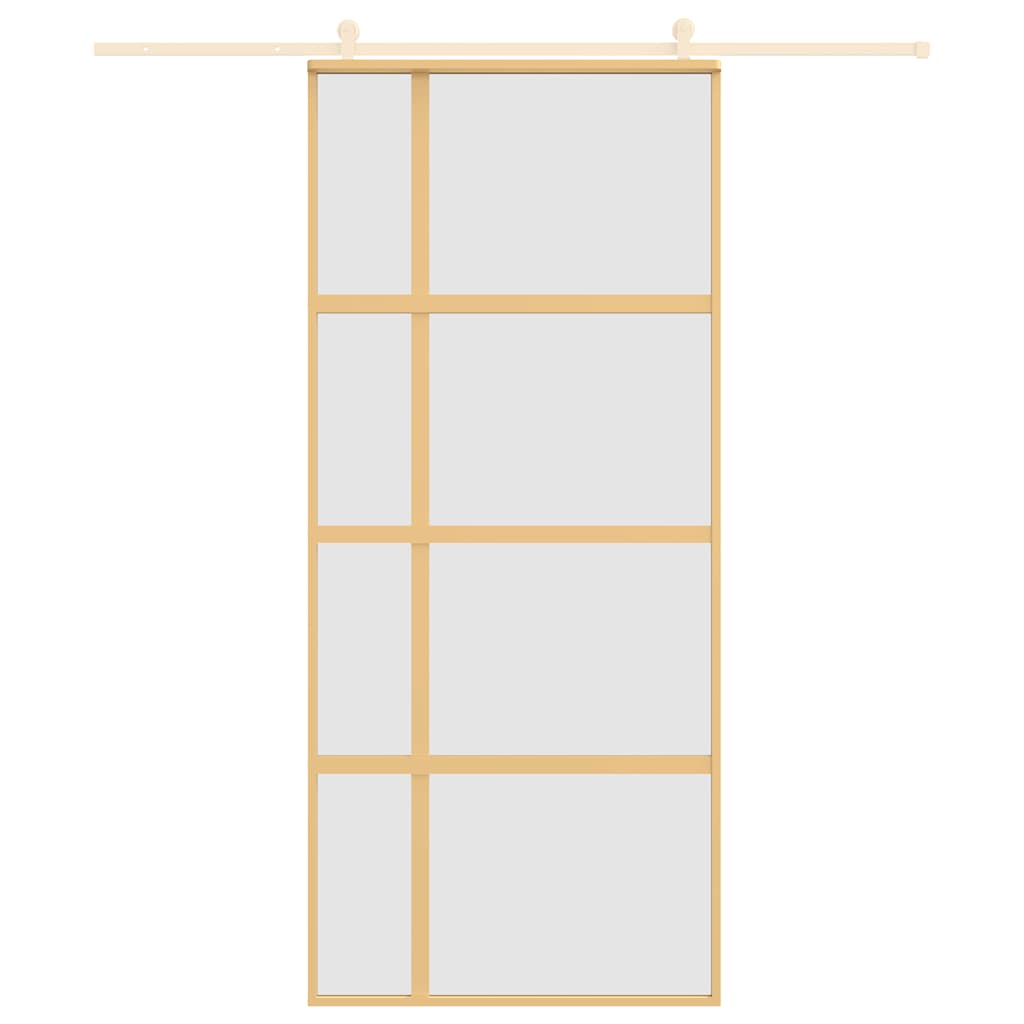 vidaXL Sliding Door Gold 90x205 cm Frosted ESG Glass and Aluminium