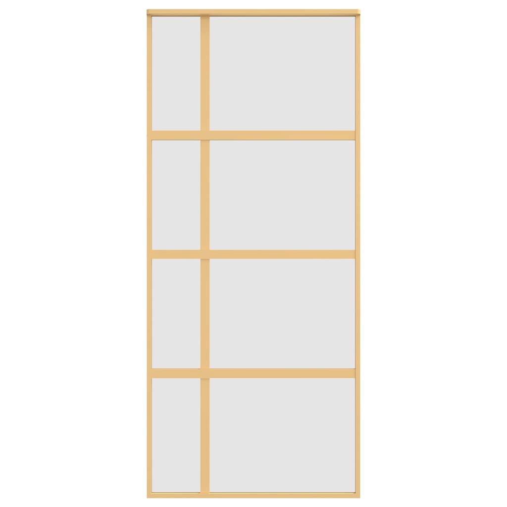 vidaXL Sliding Door Gold 90x205 cm Frosted ESG Glass and Aluminium