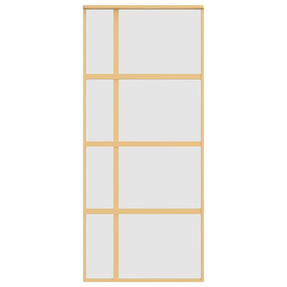 vidaXL Sliding Door Gold 90x205 cm Frosted ESG Glass and Aluminium