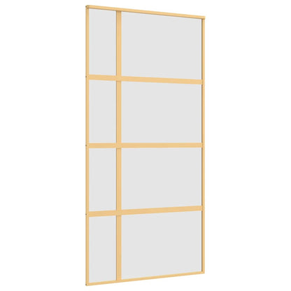vidaXL Sliding Door Gold 102.5x205 cm Frosted ESG Glass and Aluminium