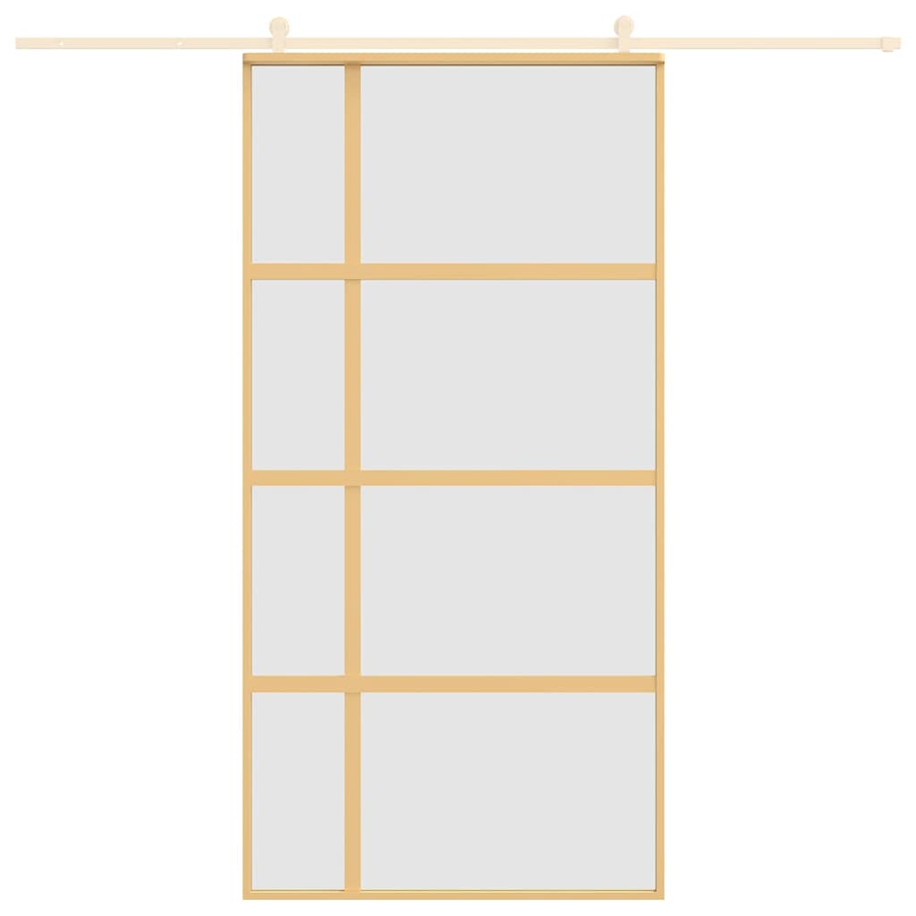 vidaXL Sliding Door Gold 102.5x205 cm Frosted ESG Glass and Aluminium