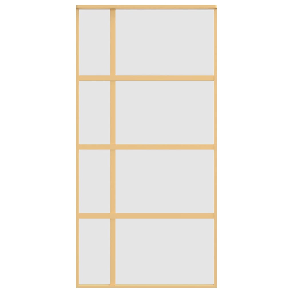 vidaXL Sliding Door Gold 102.5x205 cm Frosted ESG Glass and Aluminium
