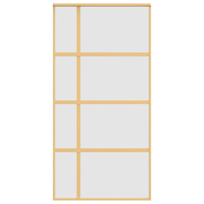 vidaXL Sliding Door Gold 102.5x205 cm Frosted ESG Glass and Aluminium