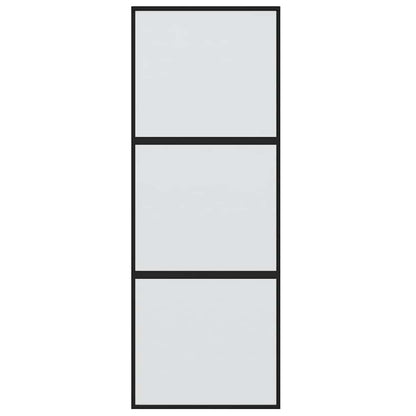 vidaXL Sliding Door Black 76x205 cm Tempered Glass and Aluminium