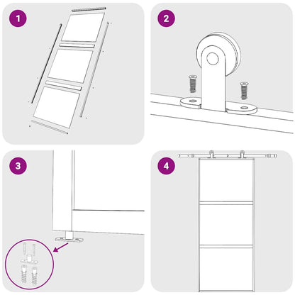 vidaXL Sliding Door Black 90x205 cm Tempered Glass and Aluminium