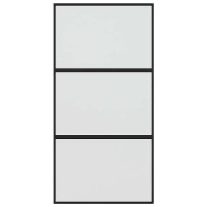 vidaXL Sliding Door Black 102,5x205 cm Tempered Glass and Aluminium
