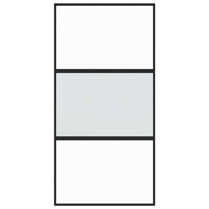 vidaXL Sliding Door Black 102,5x205 cm Tempered Glass and Aluminium