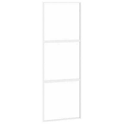 vidaXL Sliding Door White 76x205 cm Tempered Glass and Aluminium
