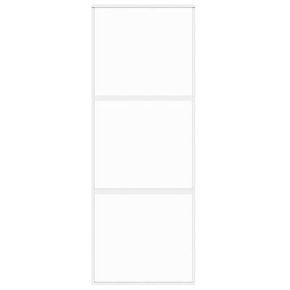 vidaXL Sliding Door White 76x205 cm Tempered Glass and Aluminium