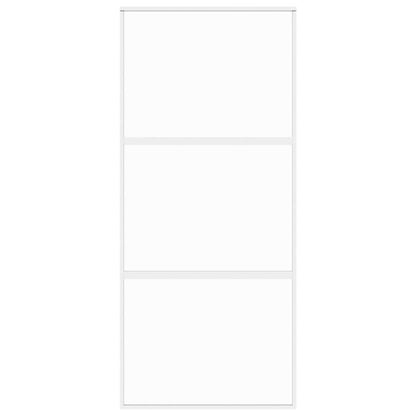 vidaXL Sliding Door White 90x205 cm Tempered Glass and Aluminium