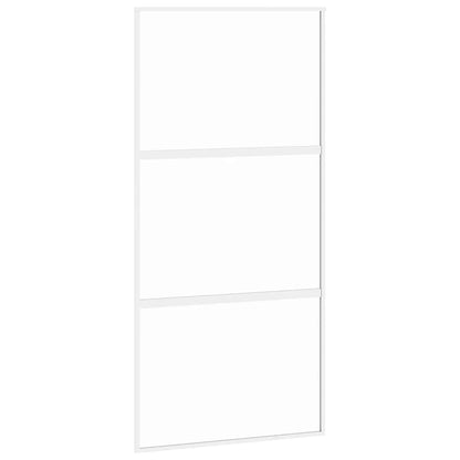 vidaXL Sliding Door White 102.5x205 cm Tempered Glass and Aluminium