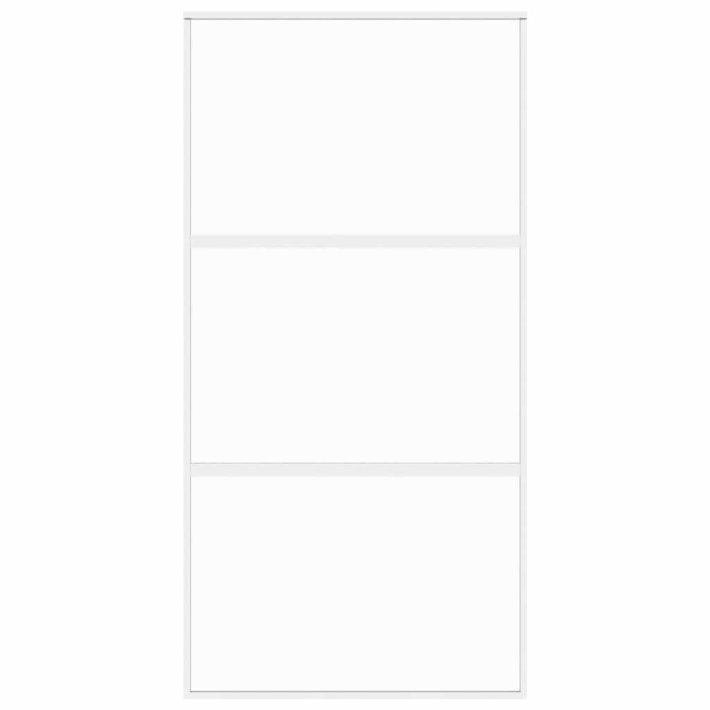 vidaXL Sliding Door White 102.5x205 cm Tempered Glass and Aluminium