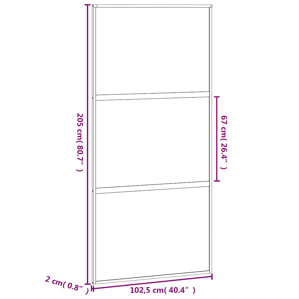 vidaXL Sliding Door White 102.5x205 cm Tempered Glass and Aluminium