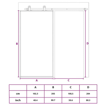 vidaXL Sliding Door White 102.5x205 cm Tempered Glass and Aluminium