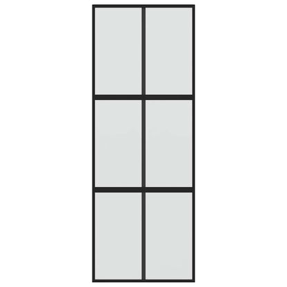vidaXL Sliding Door Black 90x205 cm Tempered Glass and Aluminium