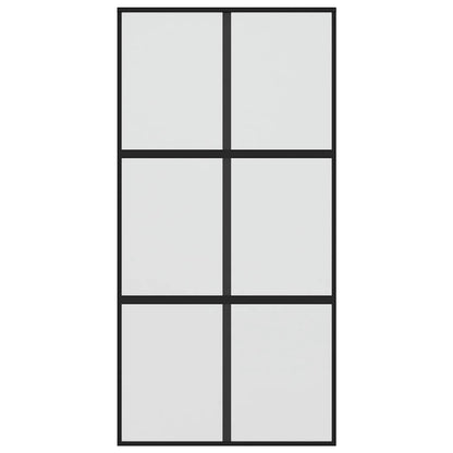 vidaXL Sliding Door Black 102.5x205 cm Tempered Glass and Aluminium
