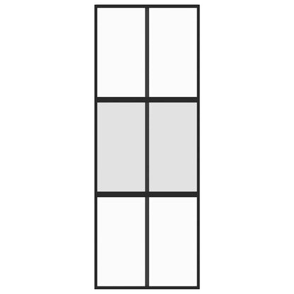 vidaXL Sliding Door Black 76x205 cm Tempered Glass and Aluminium