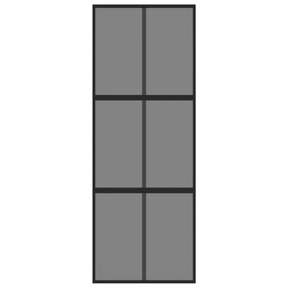vidaXL Sliding Door Black 76x205 cm Tempered Glass and Aluminium