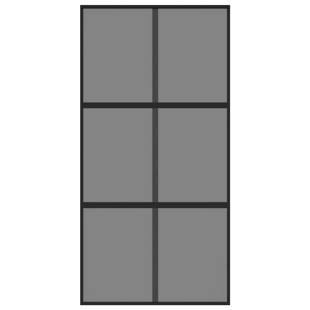 vidaXL Sliding Door Black 102.5x205 cm Tempered Glass and Aluminium