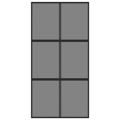vidaXL Sliding Door Black 102.5x205 cm Tempered Glass and Aluminium