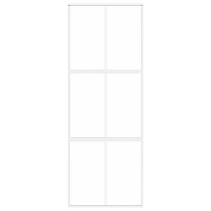 vidaXL Sliding Door White 76x205 cm Tempered Glass and Aluminium