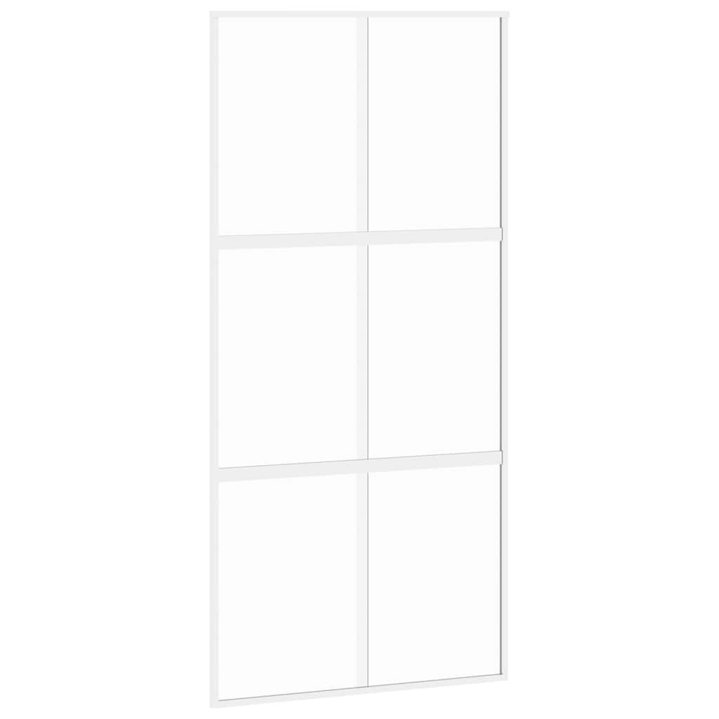 vidaXL Sliding Door White 102,5x205 cm Tempered Glass and Aluminium