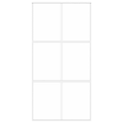 vidaXL Sliding Door White 102,5x205 cm Tempered Glass and Aluminium