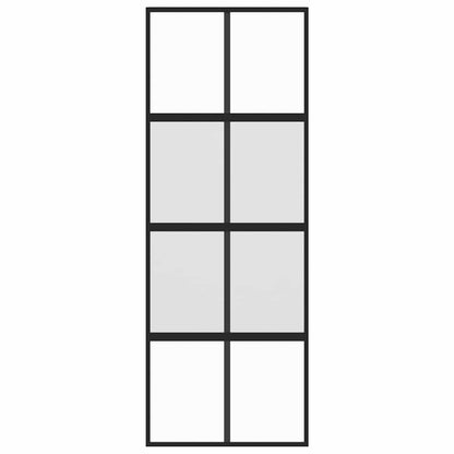 vidaXL Sliding Door Black 76x205 cm Tempered Glass and Aluminium