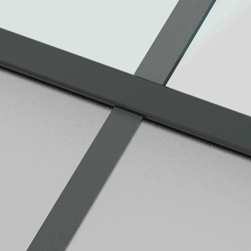 vidaXL Sliding Door Black 76x205 cm Tempered Glass and Aluminium