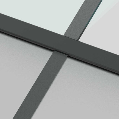 vidaXL Sliding Door Black 90x205 cm Tempered Glass and Aluminium