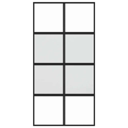 vidaXL Sliding Door Black 102.5x205 cm Tempered Glass and Aluminium