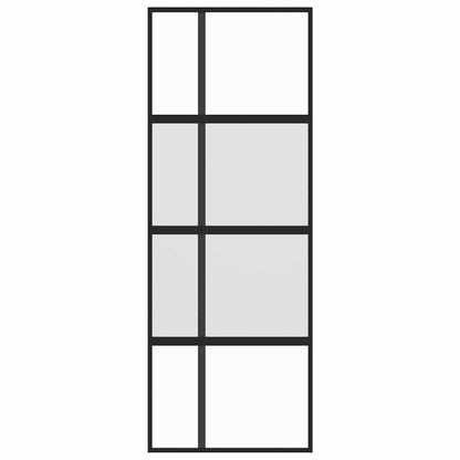 vidaXL Sliding Door Black 76x205 cm Tempered Glass and Aluminium