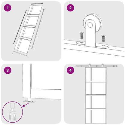 vidaXL Sliding Door Black 76x205 cm Tempered Glass and Aluminium