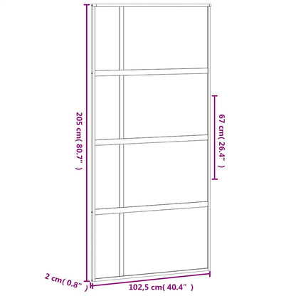 vidaXL Sliding Door Black 102.5x205 cm Tempered Glass and Aluminium