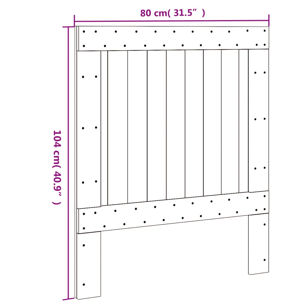 vidaXL Headboard 80x104 cm Solid Wood Pine