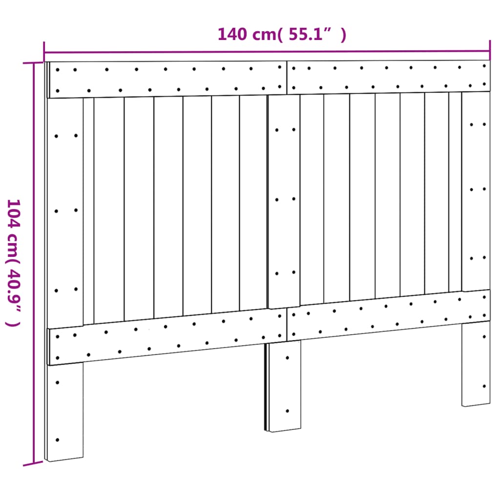 vidaXL Headboard 140x104 cm Solid Wood Pine