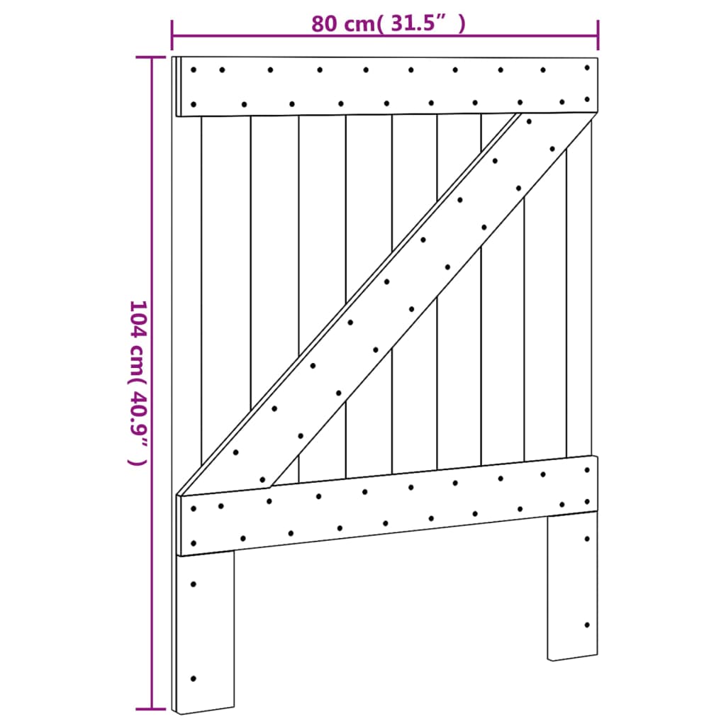vidaXL Headboard 80x104 cm Solid Wood Pine