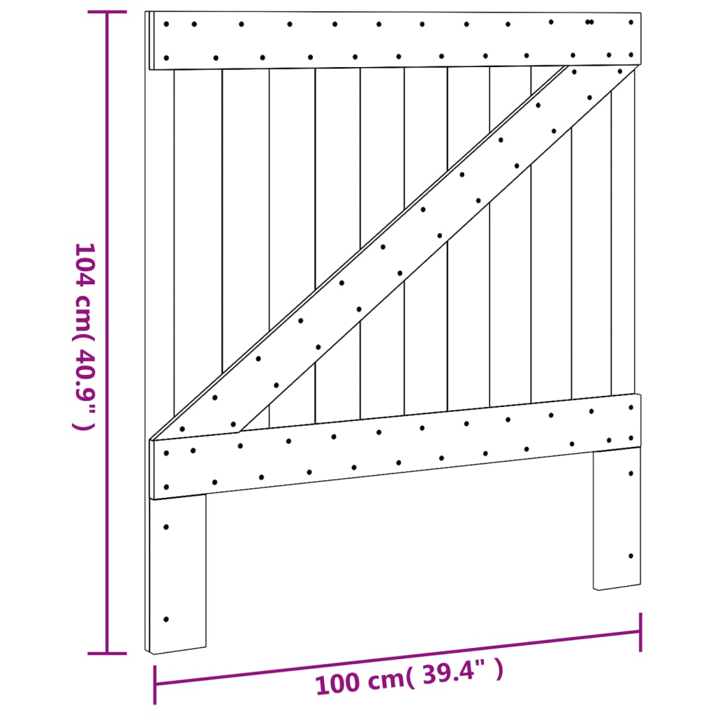 vidaXL Headboard 100x104 cm Solid Wood Pine
